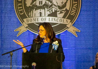 Mayor Buscher giving her acceptance speech.