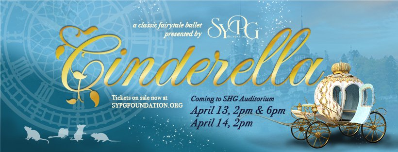 SYPG Presents Cinderella April 13 & 14 @ Sacred Heart-Griffin Auditorium