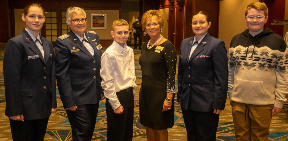 Civil Air Patrol Cadets with Major Nina Rossini and Lesa Schaive